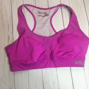 Fila Running Pink Racerback Sports Bra L